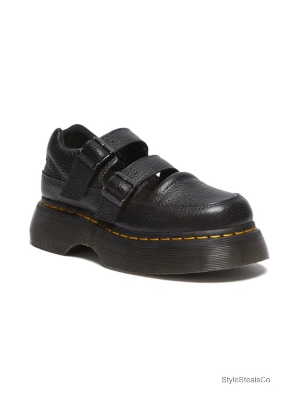 Dr. Martens Buzz Mary Jane Leather Flats Goodyear Welted Buckle